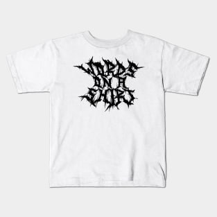 Words on a shirt - Metal band font (Black Print) Kids T-Shirt